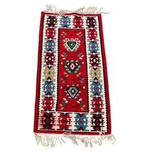 Vintage Bohemia 60s 70s Aztec Southwestern Wool Pile Dye Turkish Taspinar Rug